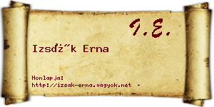 Izsák Erna névjegykártya